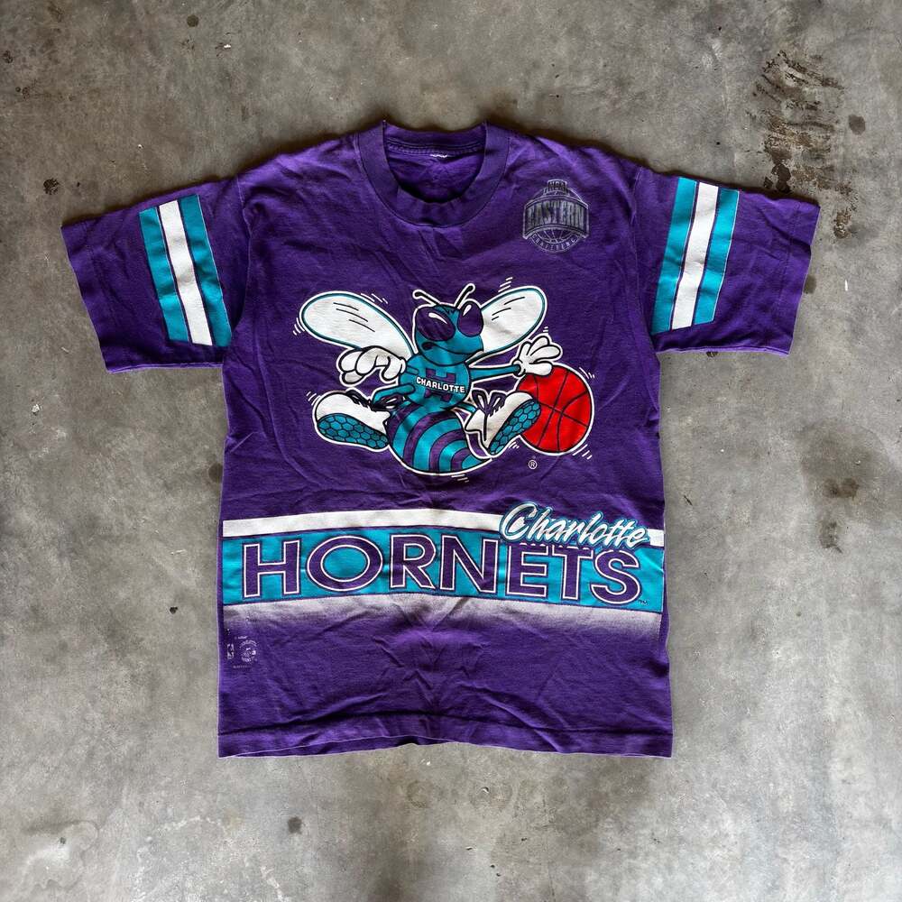 Rare Vintage 90s Charlotte Hornets Salem sportswear NBA Jersey T shirt